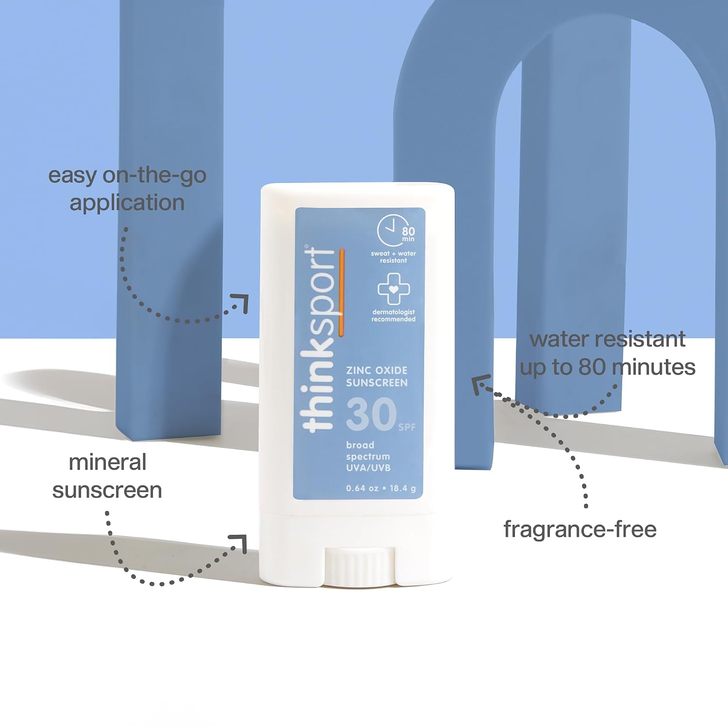 Thinksport Mineral Sunscreen SPF 50+ Zinc Oxide, Water Resistant, 3 Fl Oz