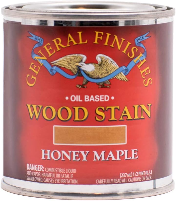 General Finishes Oil Based Penetrating Wood Stain, 1/2 Pint, American Walnut