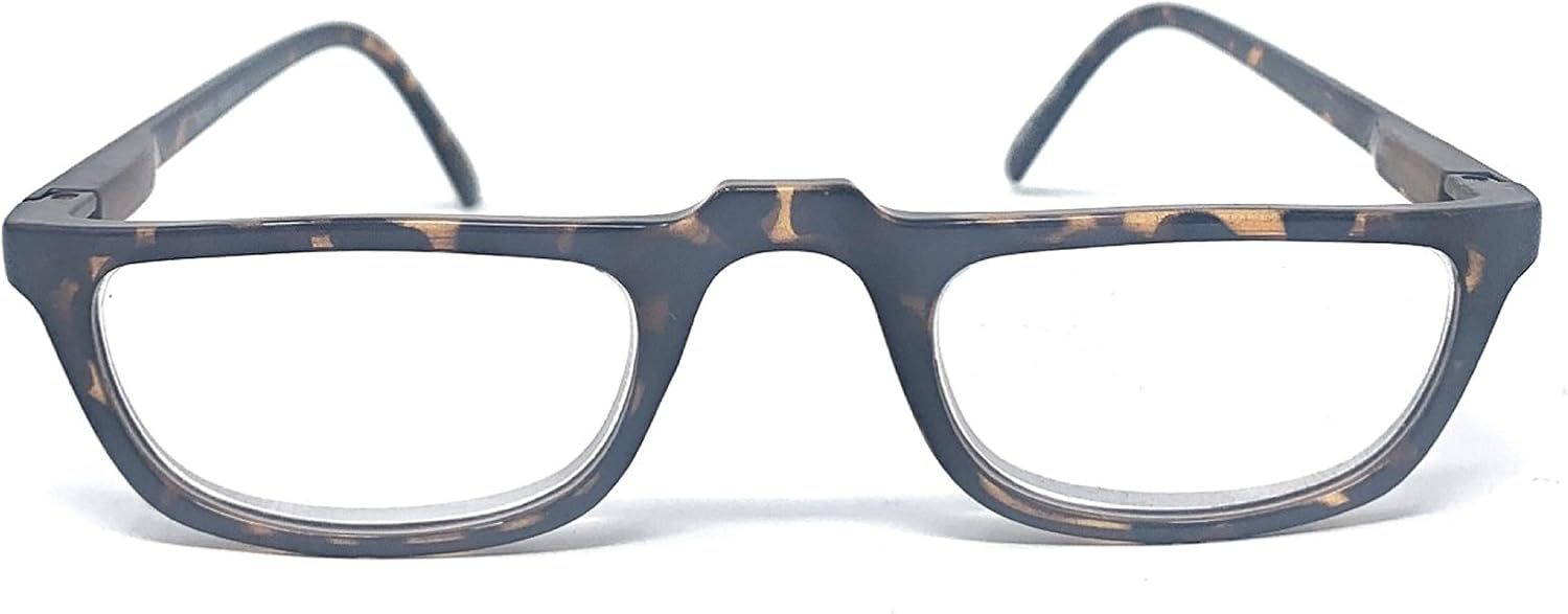 The Felix Rectangle Half Frame Reading Glasses, Unisex Half Rim Readers + 1.50 Dark Tortoise