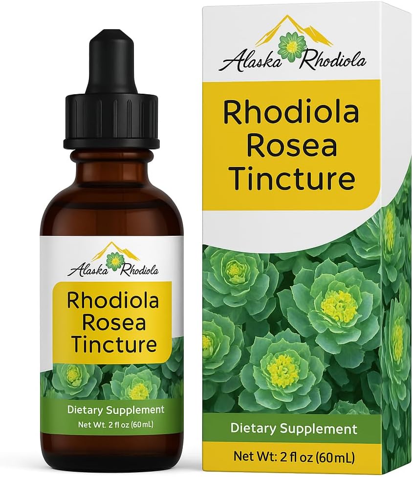 Alaskan Rhodiola Rosea Tincture – Natural Stress Support Rhodiola Supplement, Adaptogen for Energy & Mental Clarity