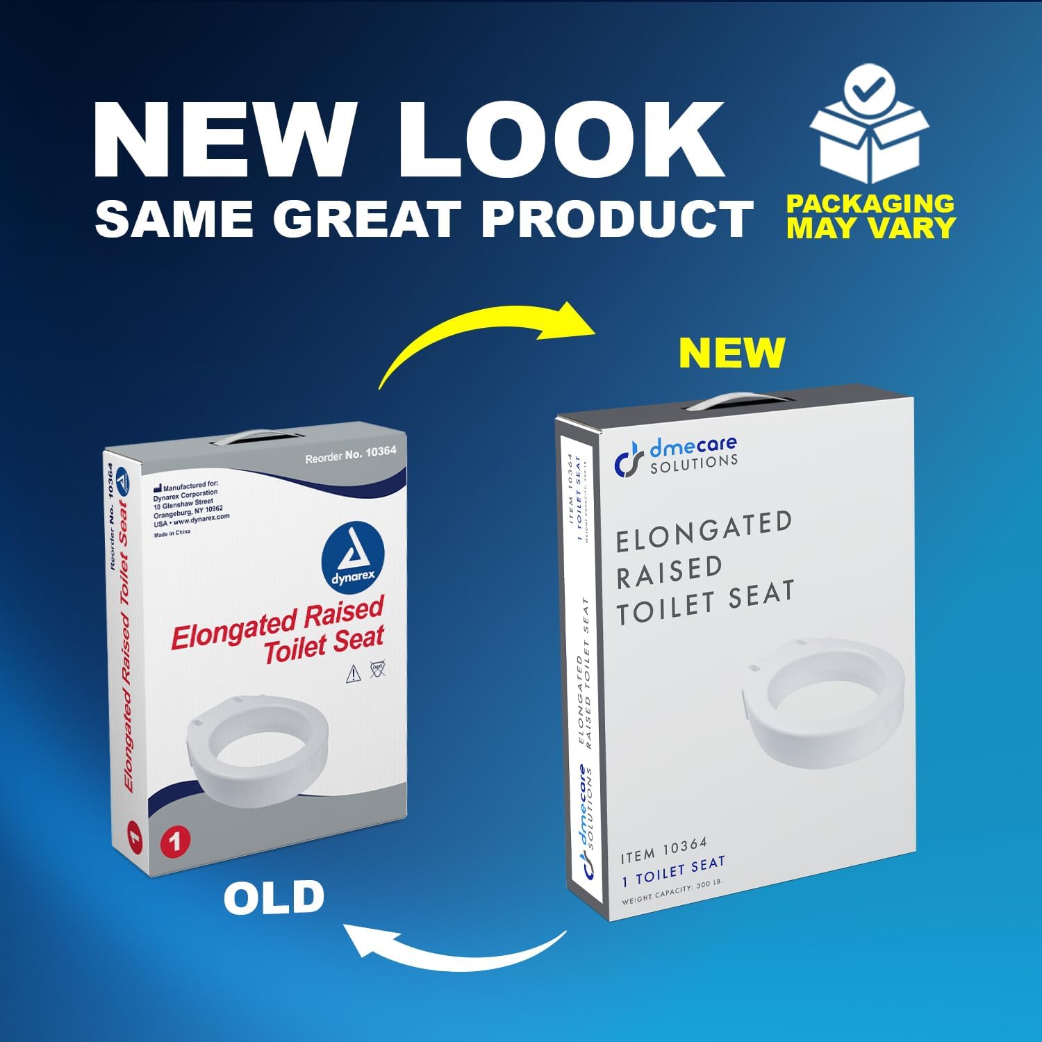 Dynarex Elongated Raised Toilet seat Without arms, Portable