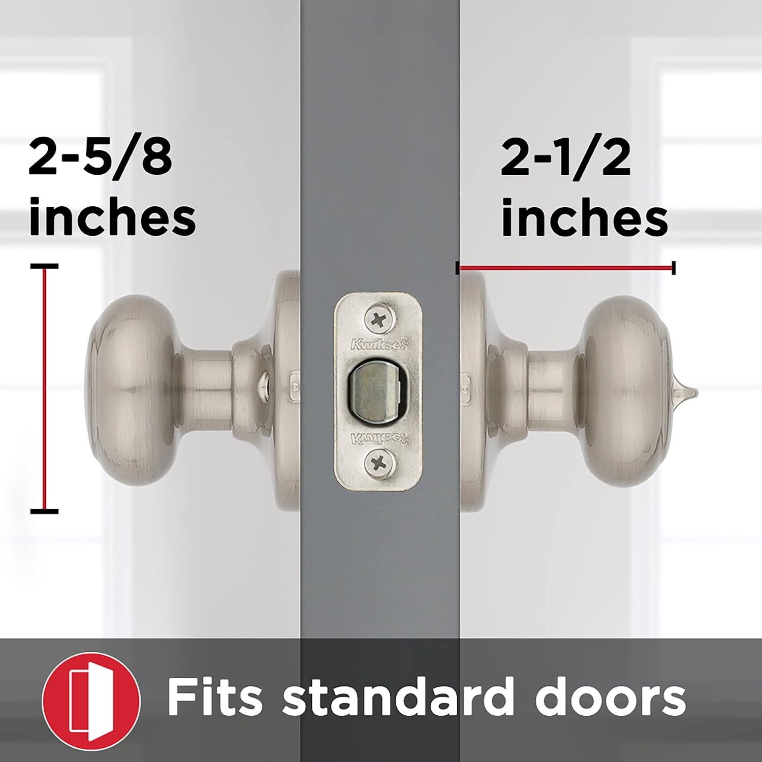 Kwikset Cove Interior Privacy Door Knob with Lock, Door Handle For Bathroom and Bedroom, Satin Nickel Keyless Turn Lock Doorknob, with Microban Protection