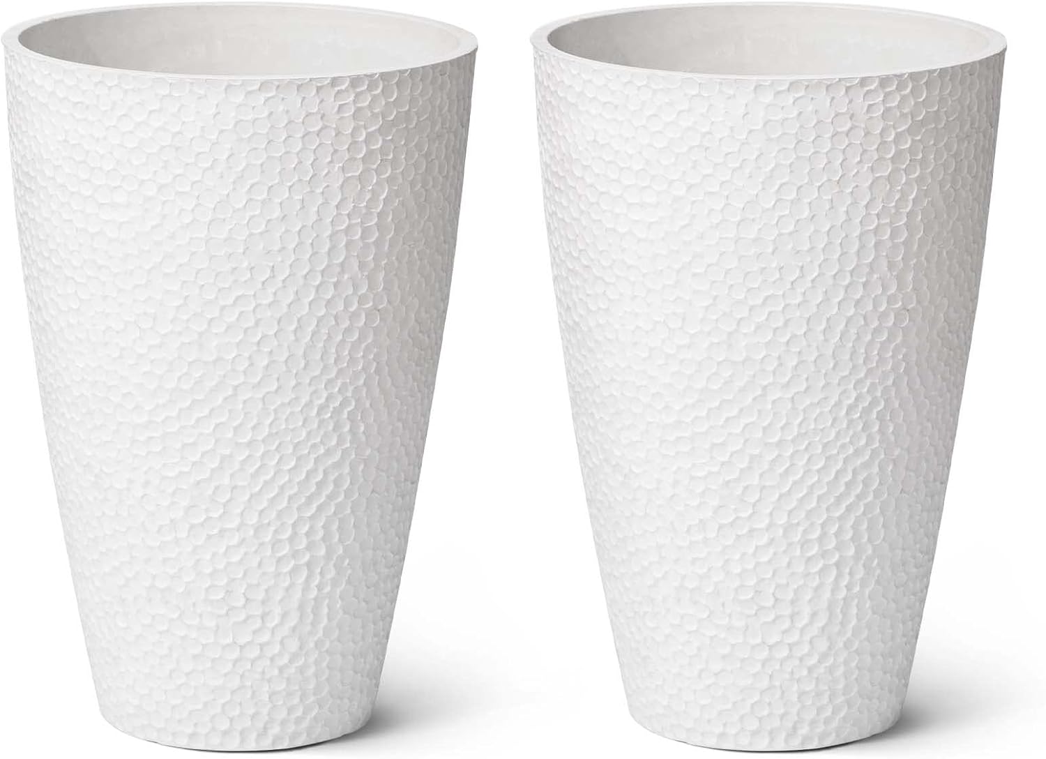 LA JOLIE MUSE Tall White Planter for Indoor Plants,20 Inch Tall Round Planter, Modern Flower Pot Containers,Large Decorative Tree Plant Pot,1 Pack
