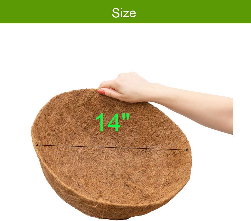 Coco Liners for Planters 20 Inch 2PCS Replacement Coco Fiber Basket Liner for Round Baskets Garden Containers