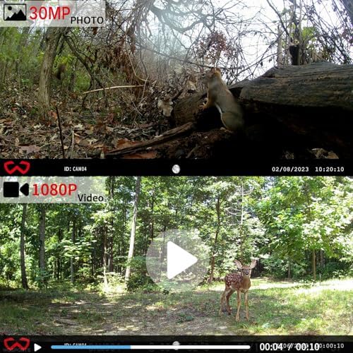 WOSODA Mini Trail Camera 4 Pack 30MP 1080P HD, Game Cam with SD Card