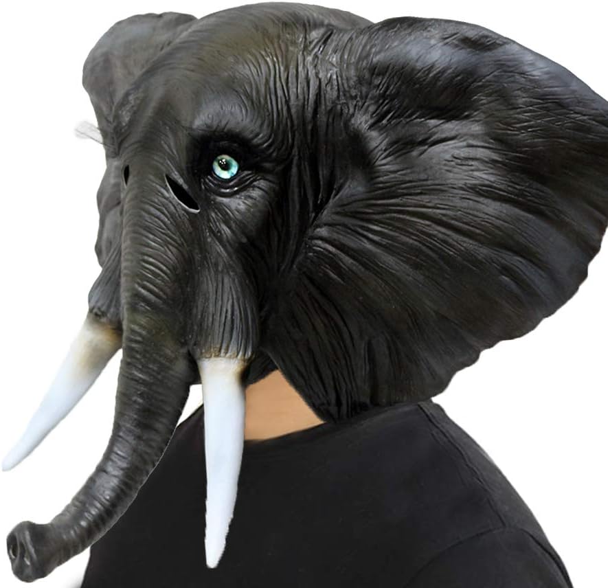 Latex Animal Full Head African Elephant Mask Animal Fancy Masquerade Party Costume Mask