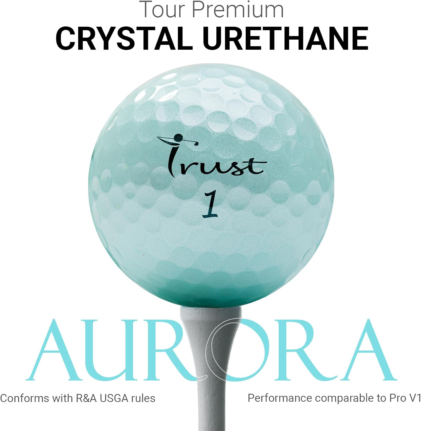 Trust Golf Balls - Aurora & Rosa Crystal Urethane Series | Eye-Catching & Easy to Spot | Maximum Distance, Soft Feel, Straight Flight
