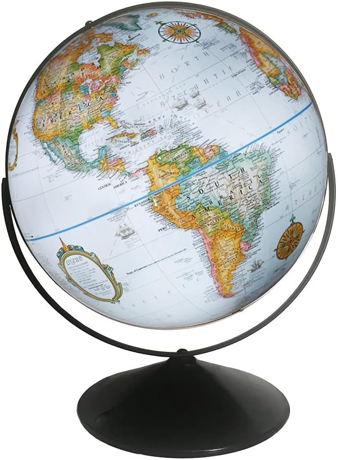 Replogle Eureka 16 inch desktop globe with up to date antique raised relief map and full swing gyromatic assembly. The beautiful antique ocean product has vast amounts of up-to-date information will pique the interest of any geographical connoisseur of a…
