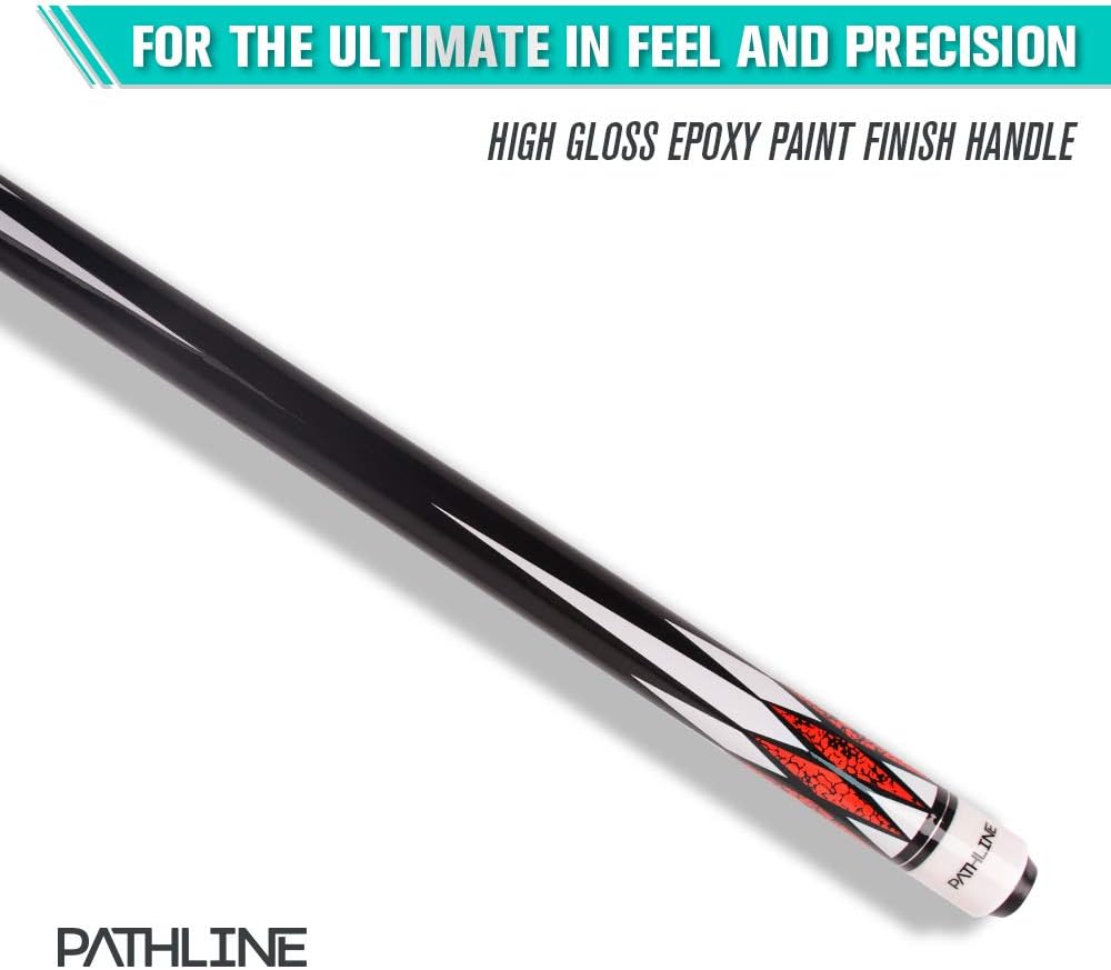 Pool Cue Stick - 58 inch Maple Billiard Pool Stick (Multicolour) | Imitation Turquoise Design, 18-21oz Weight Options, 13mm Leather Tip, For Beginner & Intermediate Player