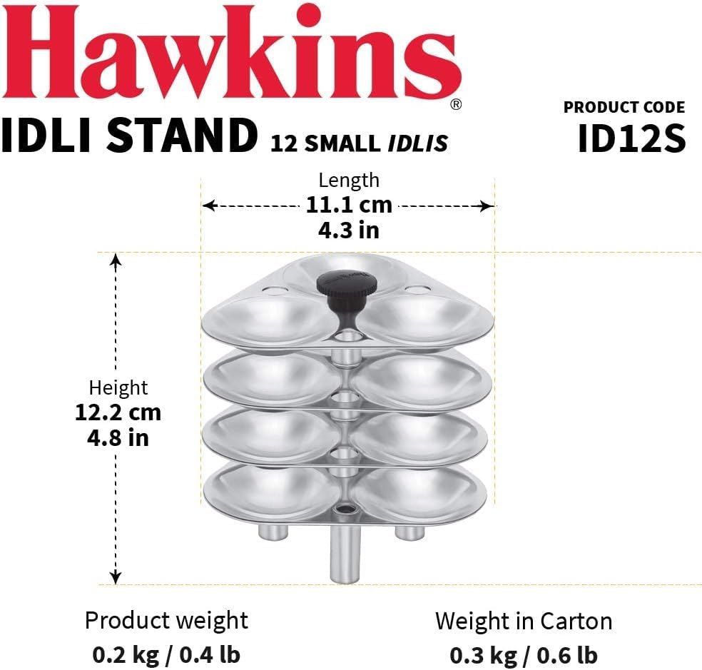 Hawkins Idli Stand for Pressure Cooker, 5-Liter, Small, Metallic