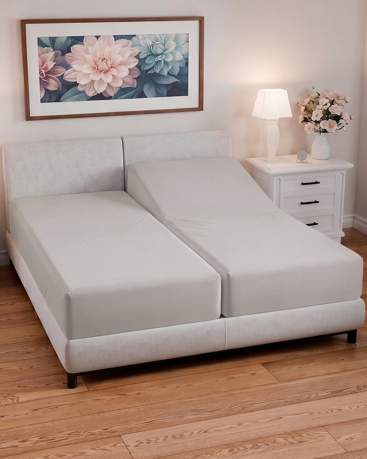 Fitted Hospital Bed Sheet - Hospital Bed Sheets for Home Use - Dark Grey | Ultra-Soft Brushed Microfiber Bedding with 16 Inch Deep Pockets, Extra Long 36 x 84 Fit, Breathable, Cooling and Wrinkle Free