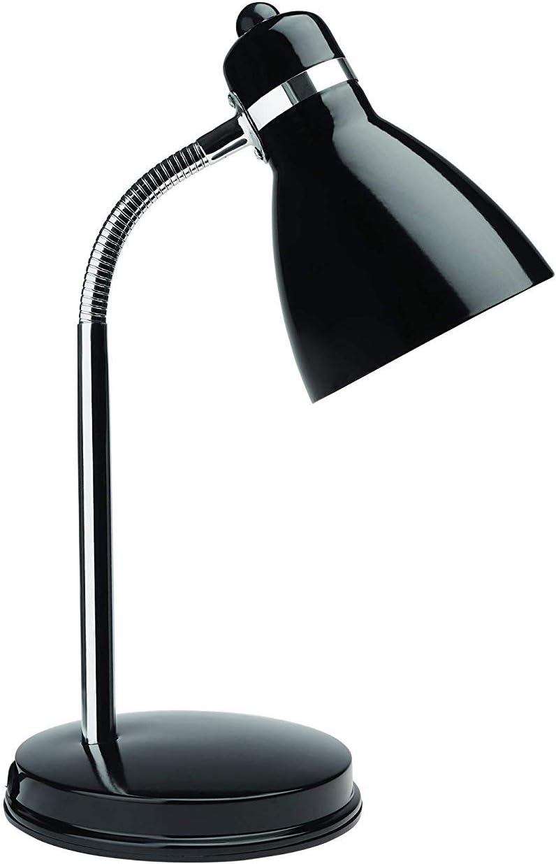 Newhouse Lighting NHDK-OX-BK Oxford Black Metal Flexible Classic Desk or Table Lamp for Office or Bedroom Use