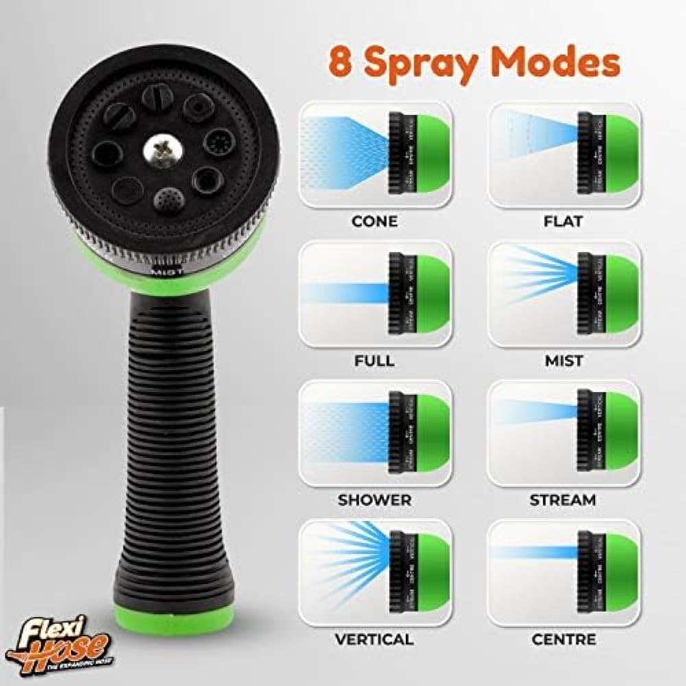 Flexi Hose Lightweight Expandable Garden Hose, 50FT - Retractable Garden Hose, Water Hose - No-Kink Flexibility, 3/4 Inch Solid Brass Fittings and Double Latex Core