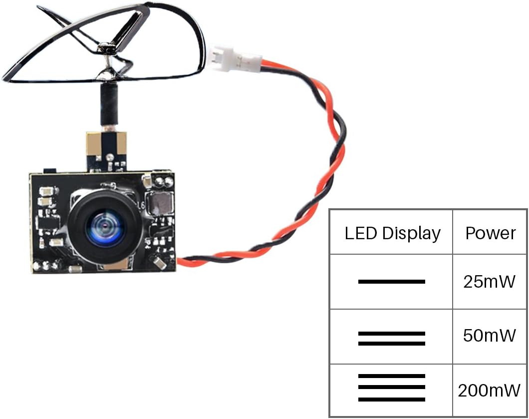 WT03 Micro FPV AIO 600TVL Camera 5.8G 25/50/200mW Adjustable Transmitter with Cloverleaf Antenna for Mini Aircraft