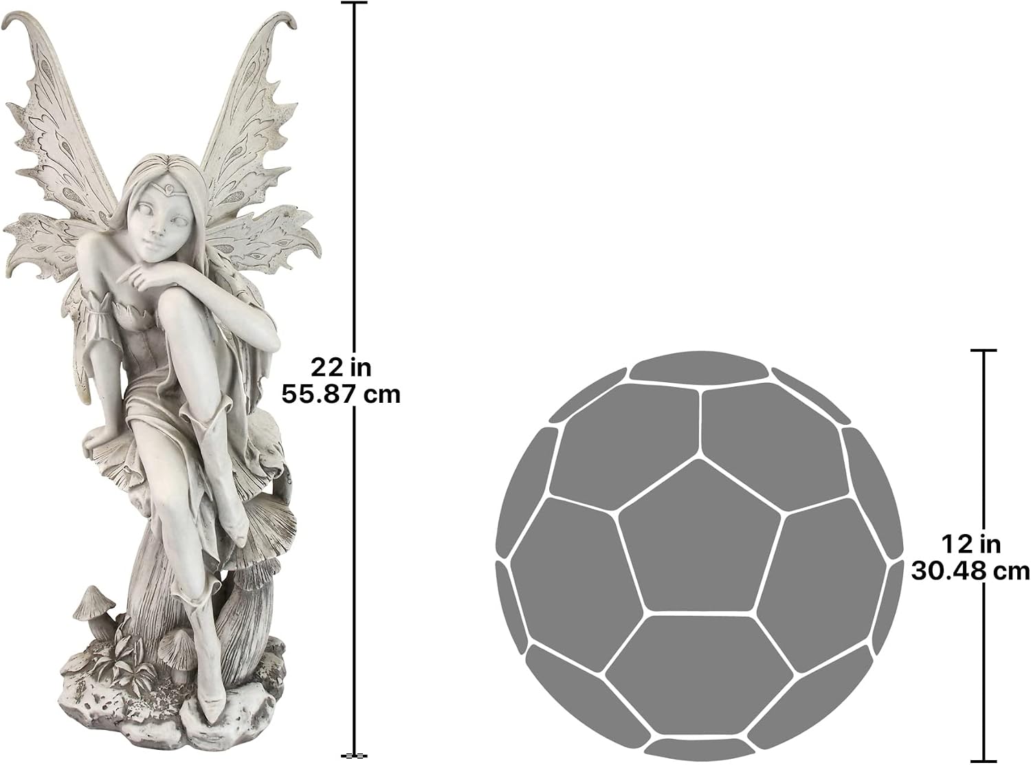 Design Toscano Fairy of Hopes and Dreams Garden Statue by Artist Cecelia 11"Wx11"Dx22"