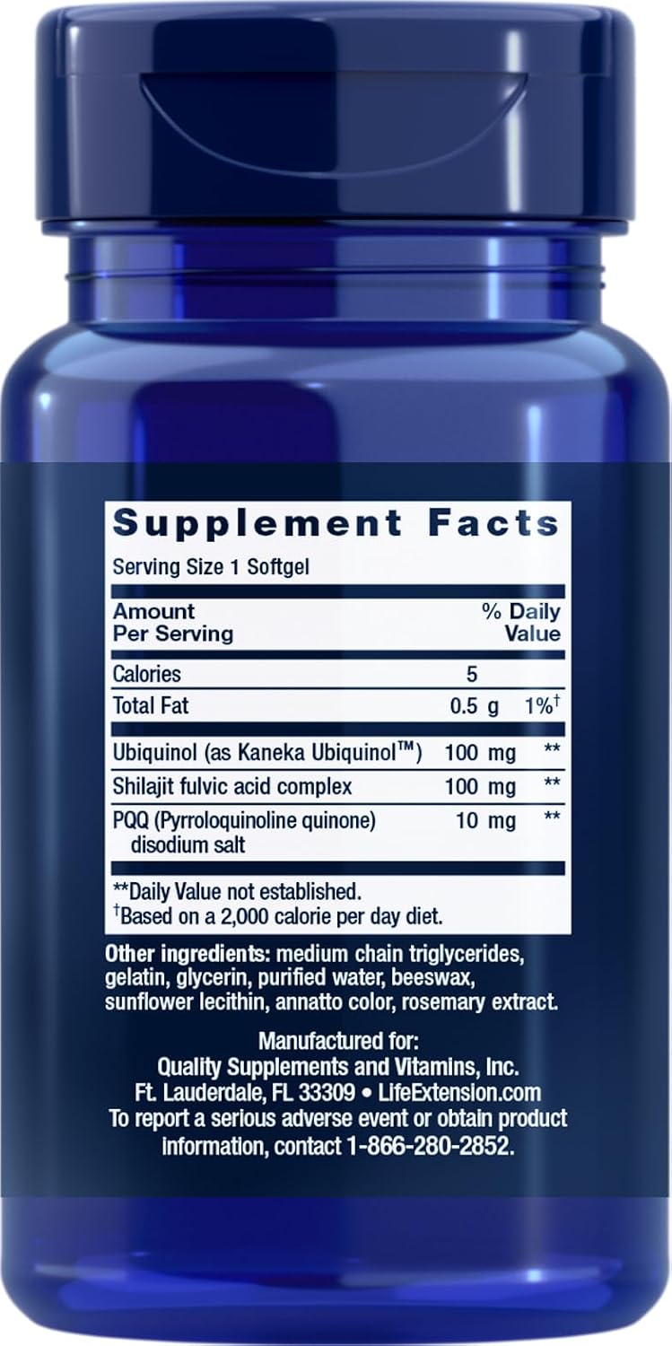 Life Extension Super Ubiquinol CoQ10 with PQQ, Heart Health, 30 Softgels