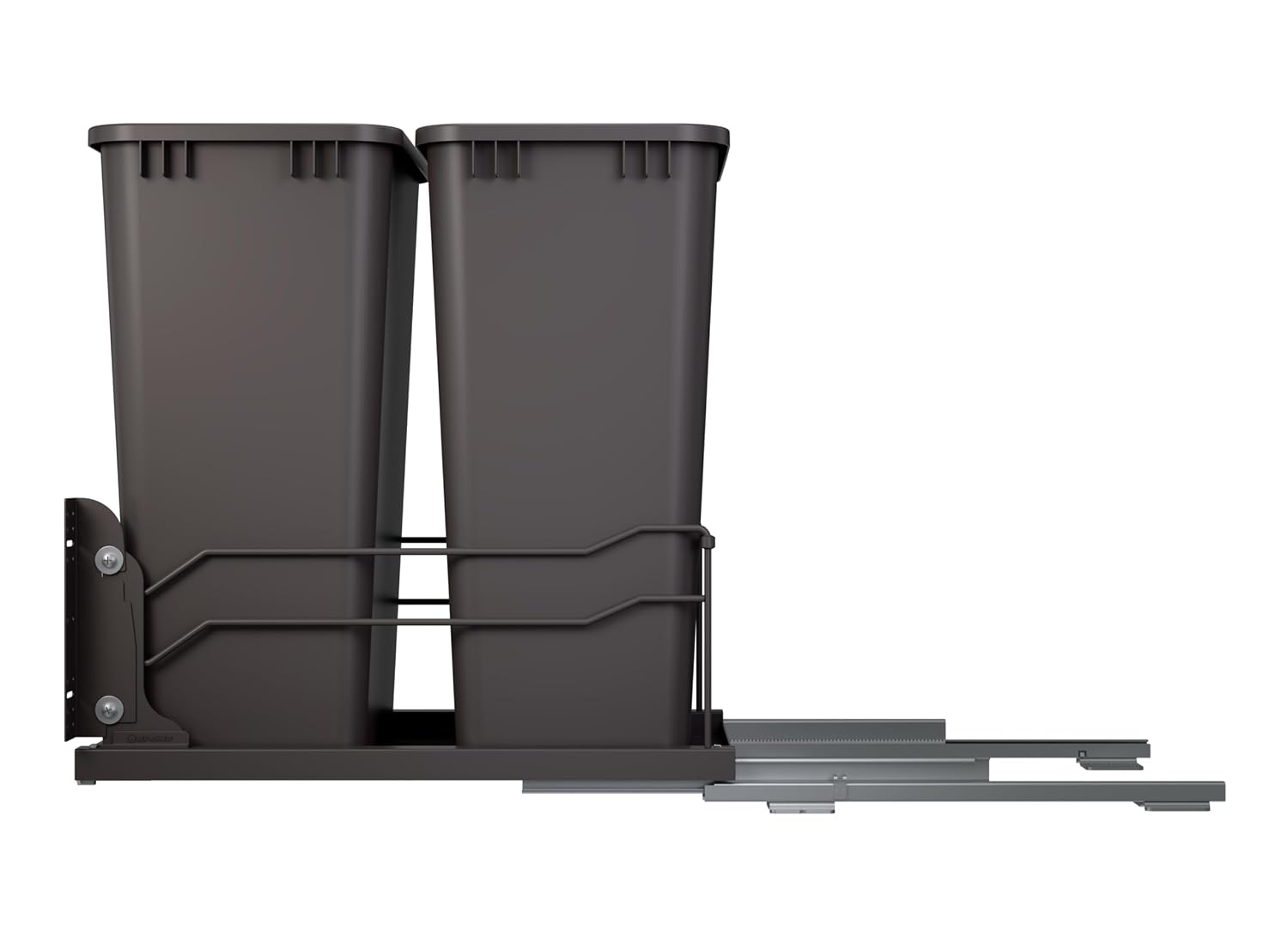 Rev-A-Shelf Double Pullout Trash Can w/Soft-Close Slides, 14.5" Min Opening | Large Capacity Garbage/ Recycling Bins for Full Height Kitchen Cabinets, Heavy Gauge Wire Construction, 53WC-2150SCDM-217