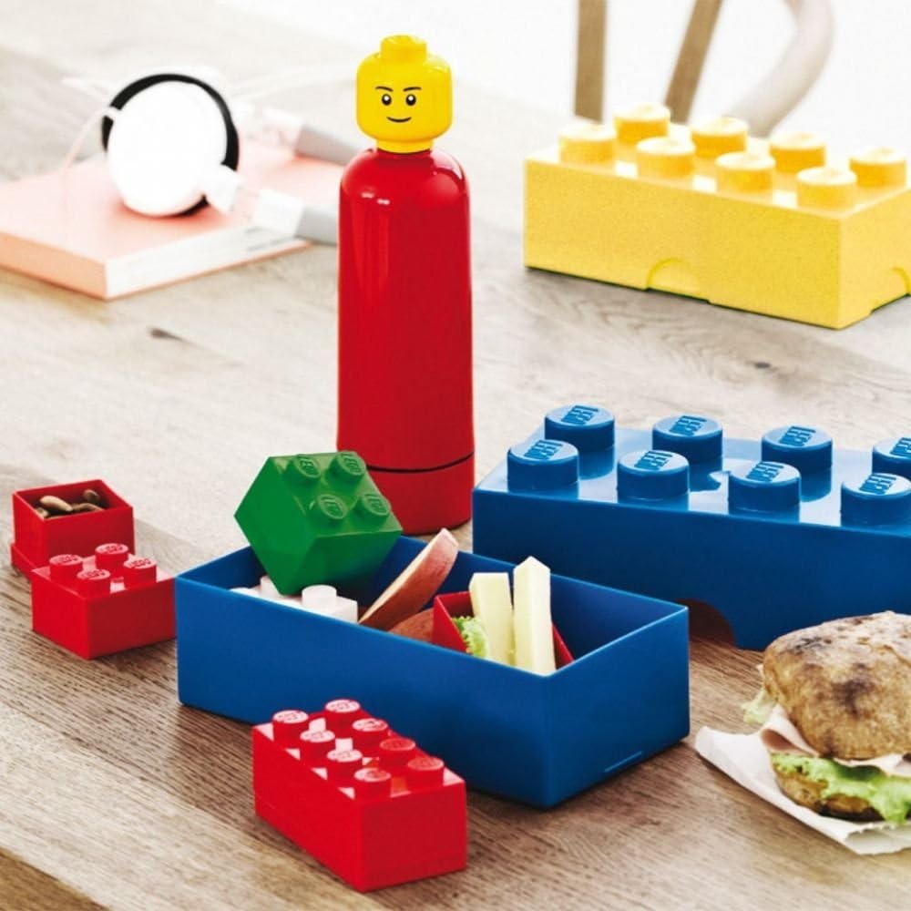 Room Copenhagen LEGO Mini Box 4 Knobs Blue - Versatile Small Storage Box for Snacks, Jewellery, Hair Accessories, Souvenirs & More - Dishwasher Safe, 46 x 46 x 43 mm