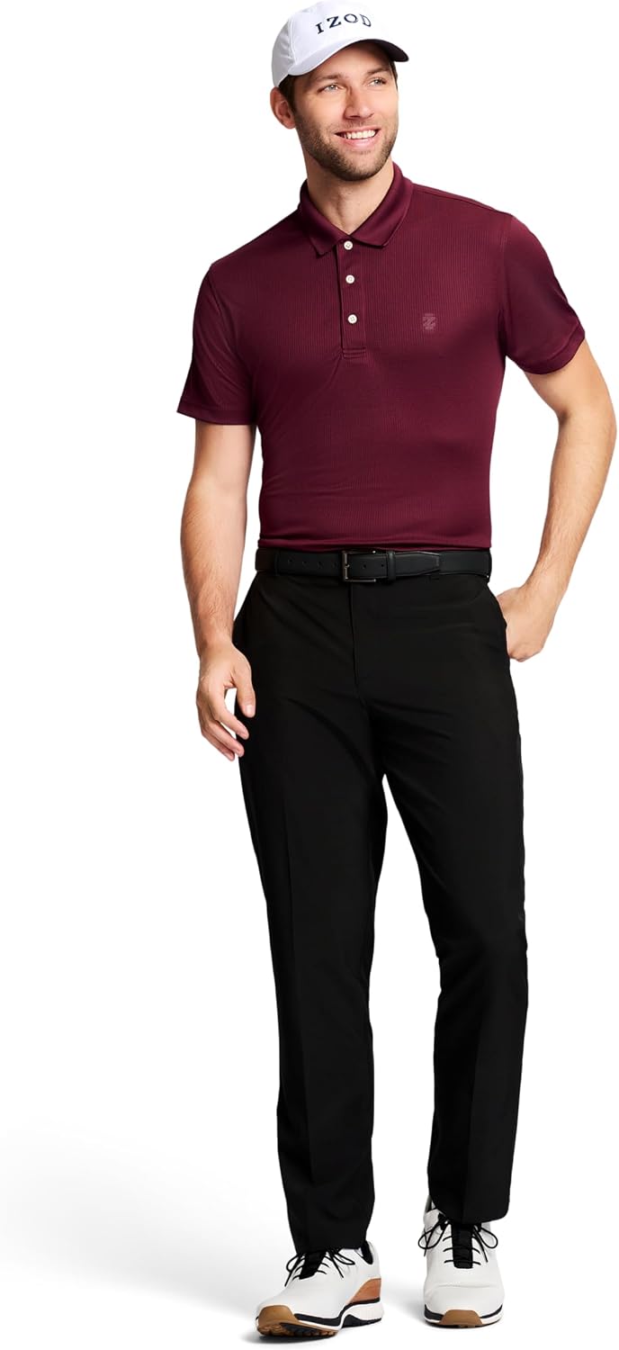 Izod Mens Golf Swingflex Straight-fit Flat-Front Pants