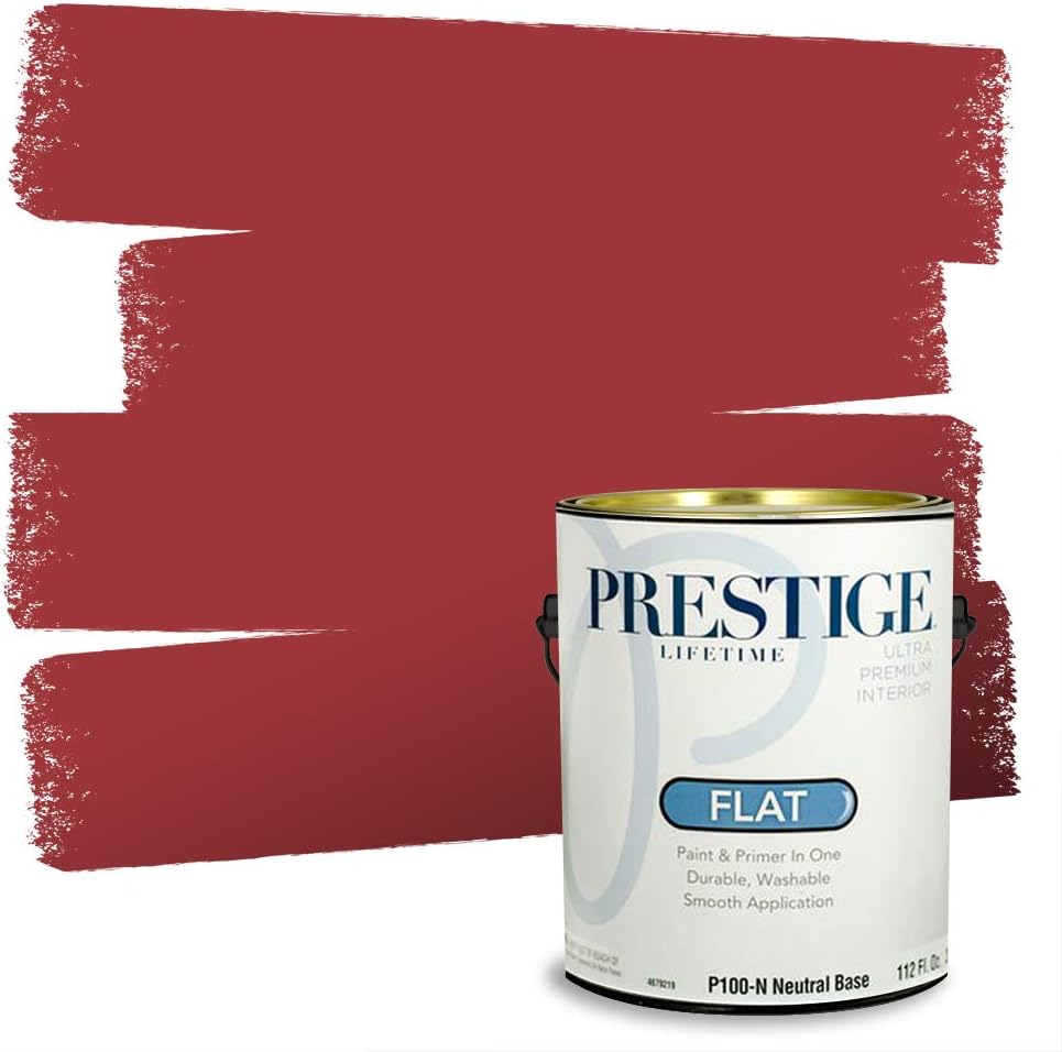 PRESTIGE Paints Exterior Paint and Primer In One, 1-Gallon, Satin, Comparable Match of Sherwin Williams* Grenadine*