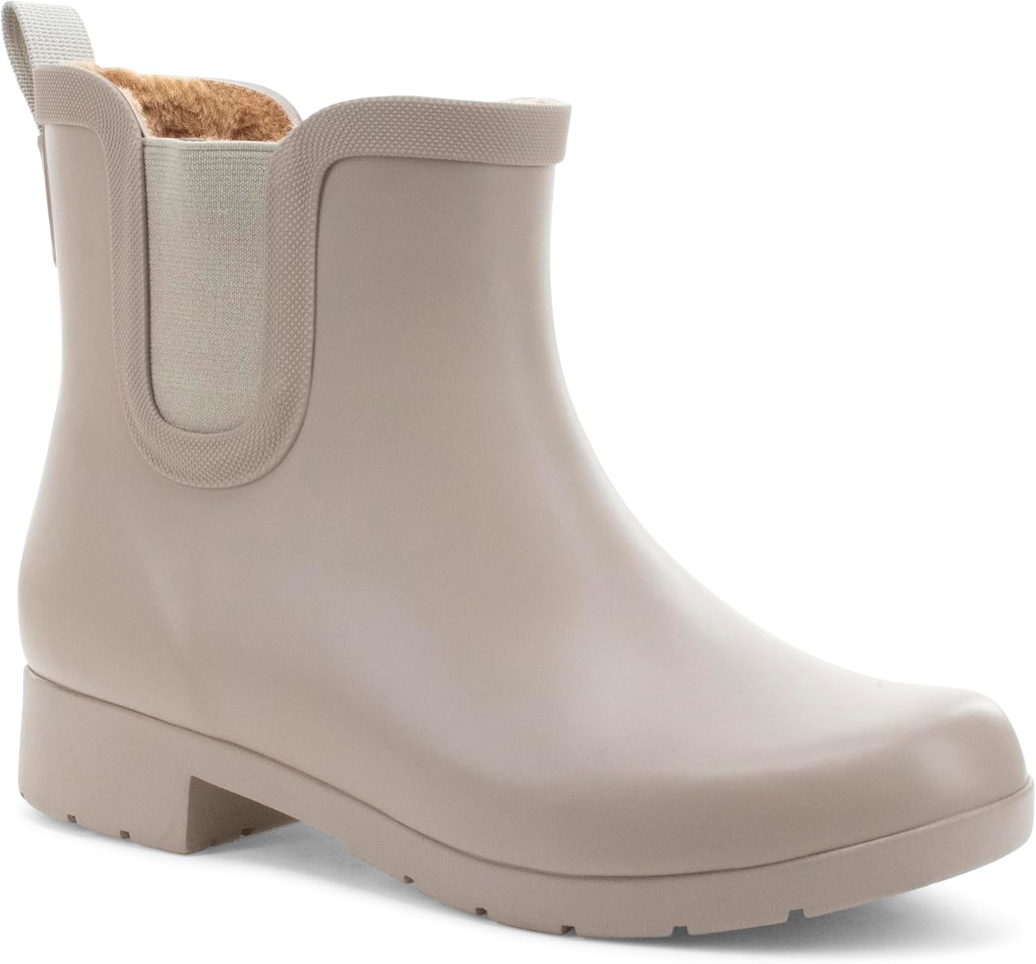 Chooka Women's Delridge Waterproof Faux Fur Chelsea Rain Boot Slip On