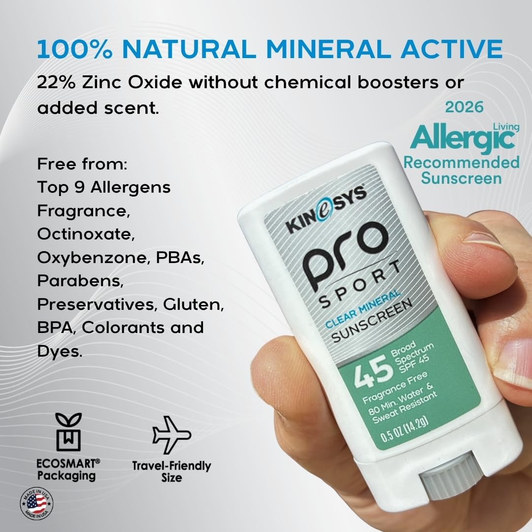 KINeSYS Fragrance Free Clear Spray Sunscreen for sensitive skin, SPF 50, Hypoallergenic, Broad Spectrum UVA/UVB protection for Face & Body; PABA and Oxybenzone FREE, 700+ Sprays, 4 Fl Oz/120 mL