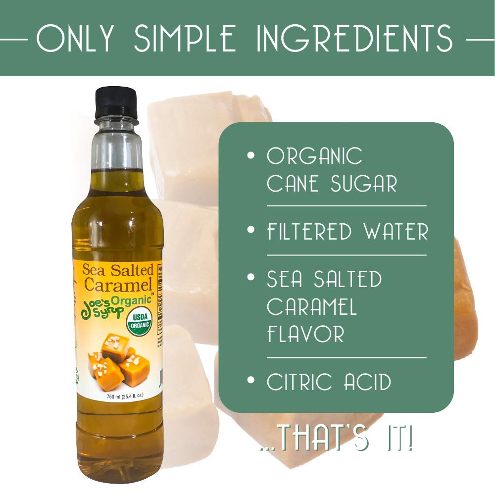 Joe’s Syrup Organic Flavored Syrup, Organic Strawberry, 750 ml | Vegan, gluten-free, Non-GMO, no HFCS; for cocktails & desserts
