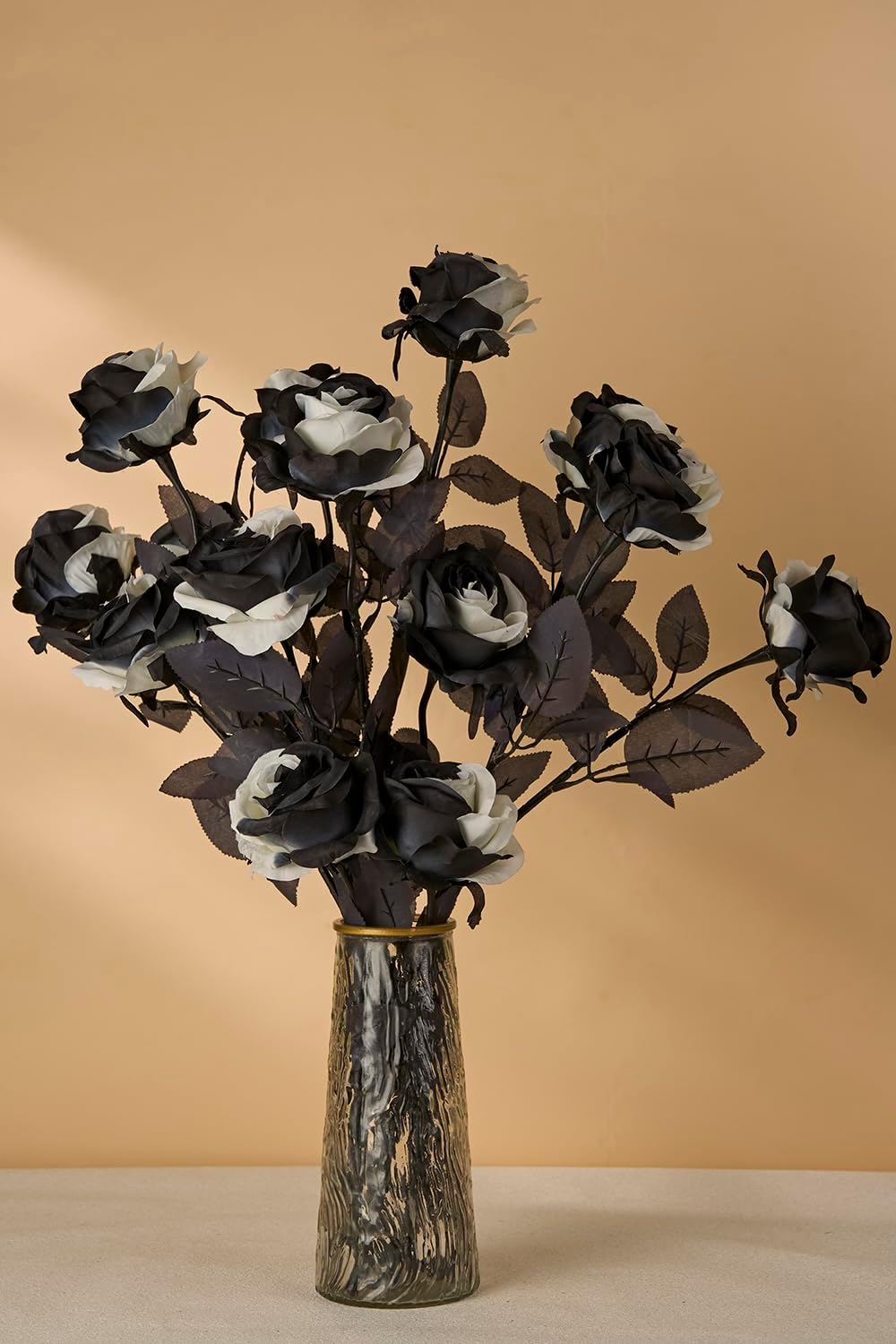 12 PCS Artificial Flowers Roses Silk Flowers Fake Long Stem Artificial Roses for Home Wedding Decorations (Yellow)