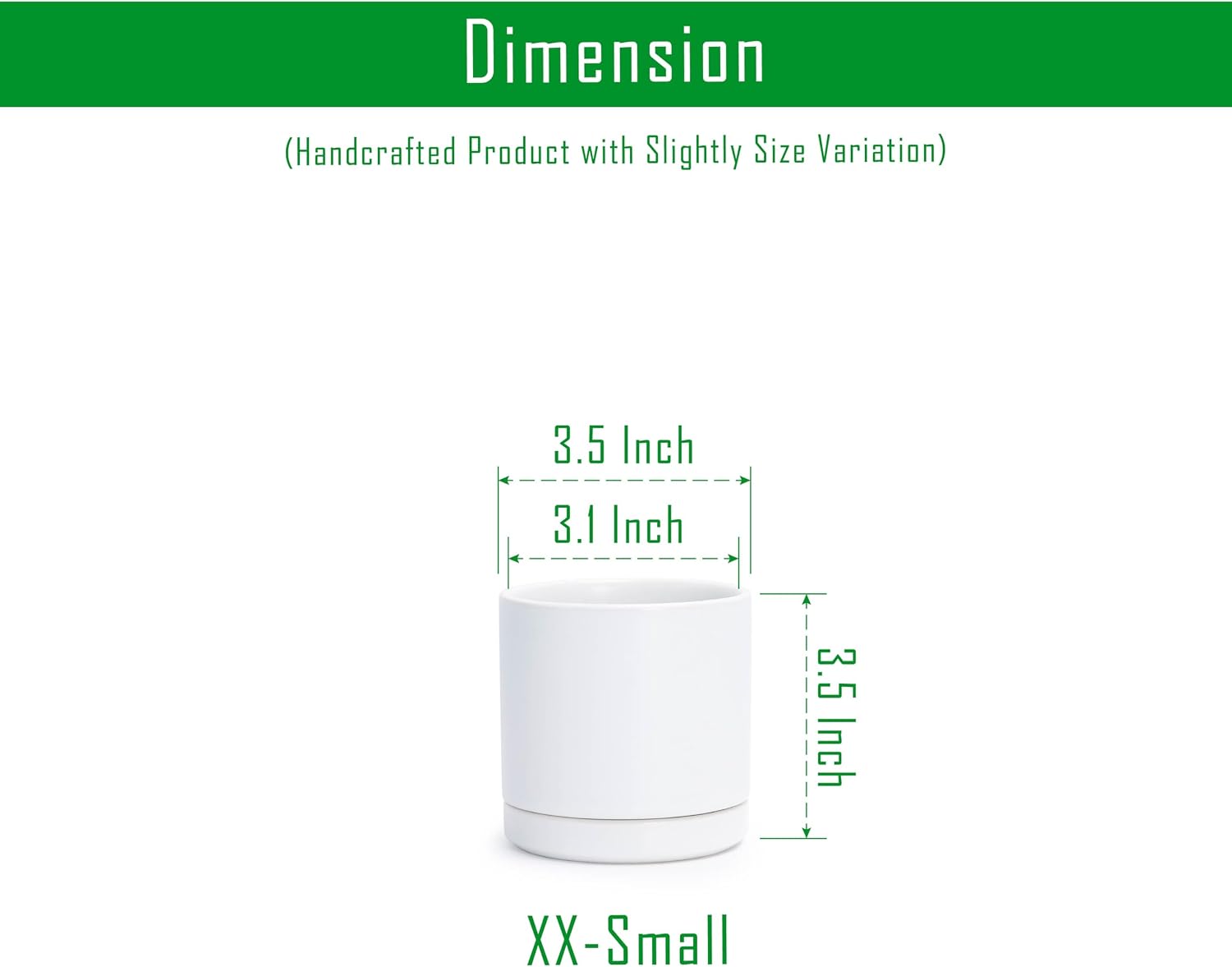 D'vine Dev 2-Pack Ceramic Pots with Saucers, White/Grey, 4.7 in, 94-V-B-6