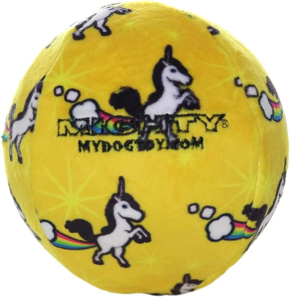 MIGHTY Tuffy 2 Pack Medium Ball Dog Toy: Ultra Durable Plush Toy with Multiple Layers & Reinforced Seams, Washable and Floats, Vinyl Ball & Fleece