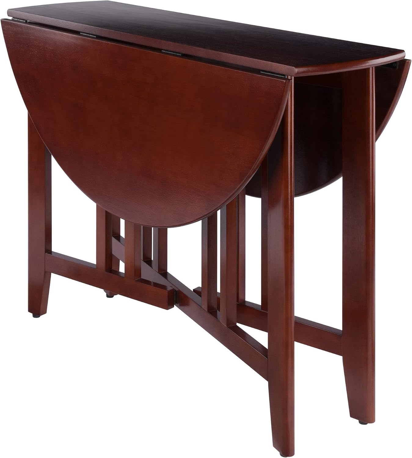 Winsome Alamo 3-Pc Double Drop Leaf Dining Table with 2 Ladder Back Chairs, Walnut