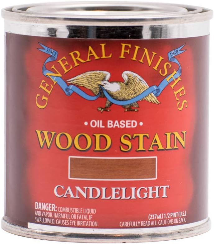 General Finishes Oil Based Penetrating Wood Stain, 1/2 Pint, American Walnut