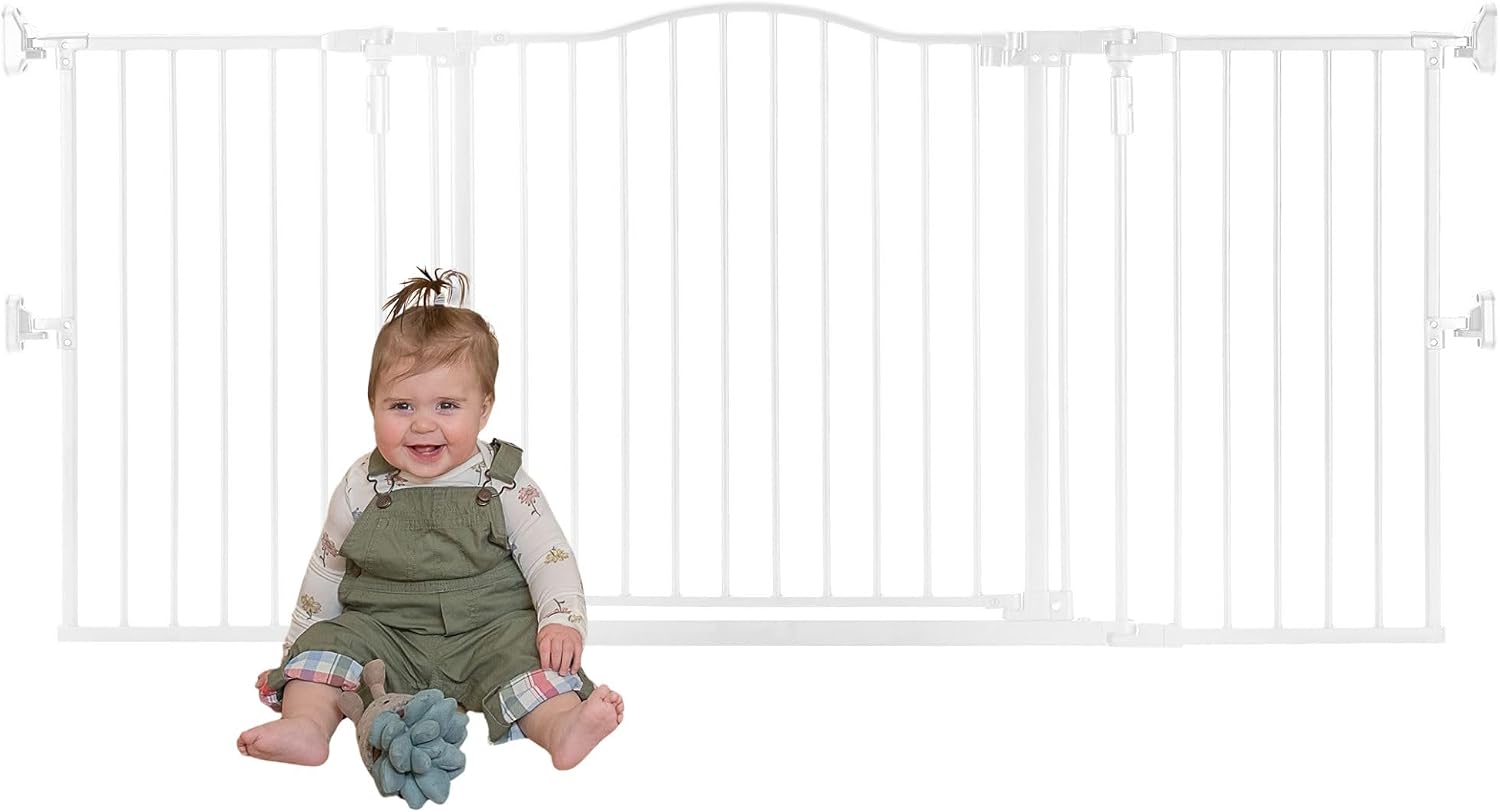 Toddleroo by North States - Deluxe Décor Safety Gate: Hardware Mounted Extra Wide Metal Baby Gate - Adjustable Child Gate - 38.3 to 72 Inches Wide - 30 Inches Tall - Matte Bronze