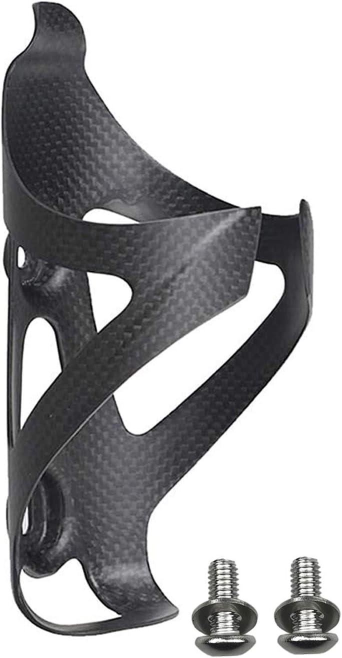 Water Bottle Cage, 3k Matte Full Carbon Fiber Lightweight and Strong Bicycle Water Bottle Holder Bike Cages Brackets - 1 Pcs