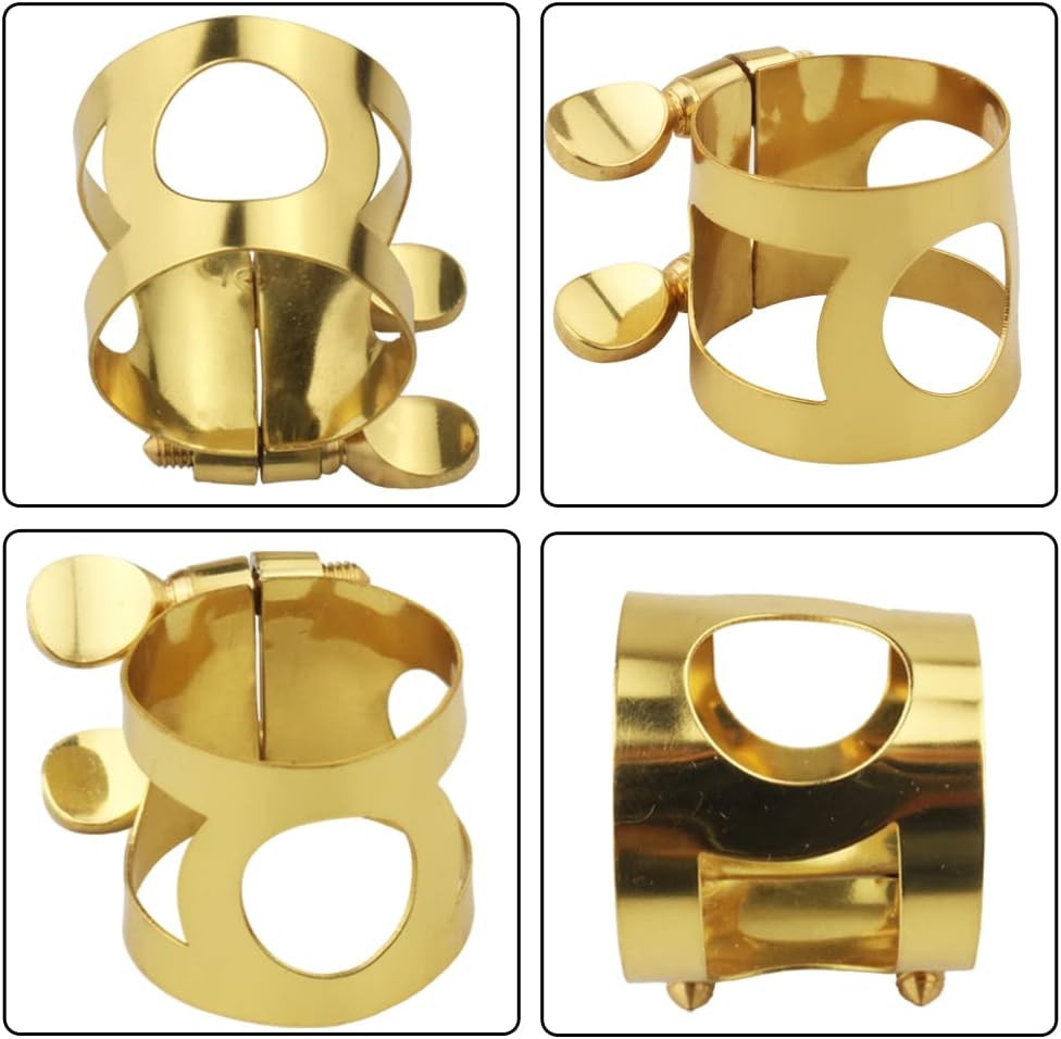 Alto Sax Mouthpiece Ligature Double Screws Saxophone Gold Ligature Fastener