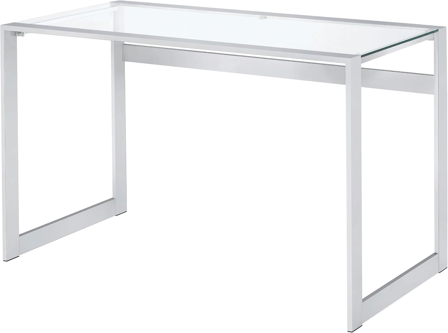 Coaster Home Furnishings – Hartford – Metal & Glass – 47-Inch Rectangular Glass Top Writing Desk with Contemporary Style and Plastic Glides