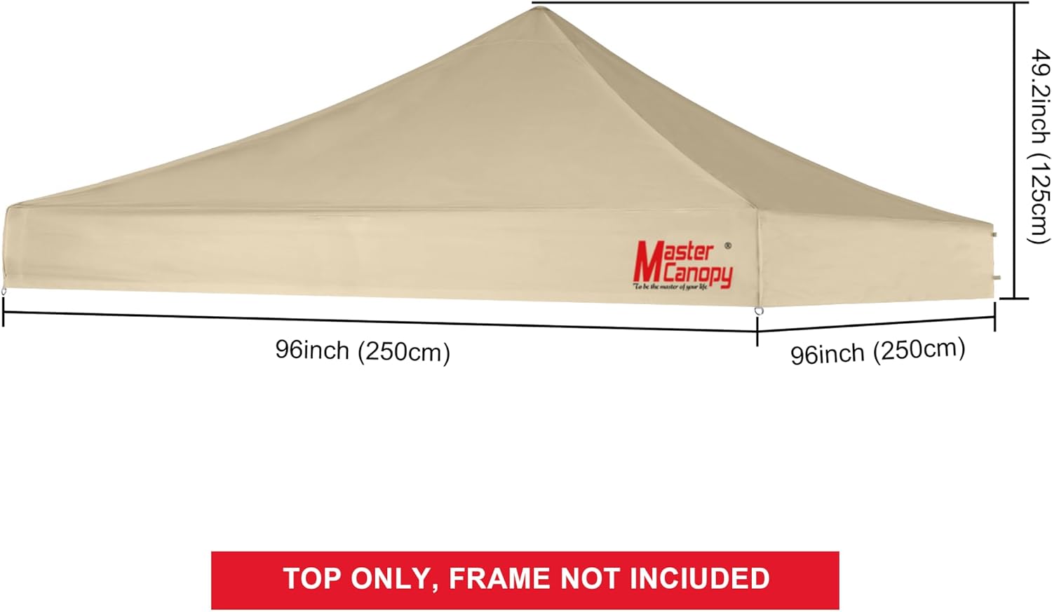 MASTERCANOPY 10x10 Replacement Pop Up Canopy Top for Kingkong Frame Gray