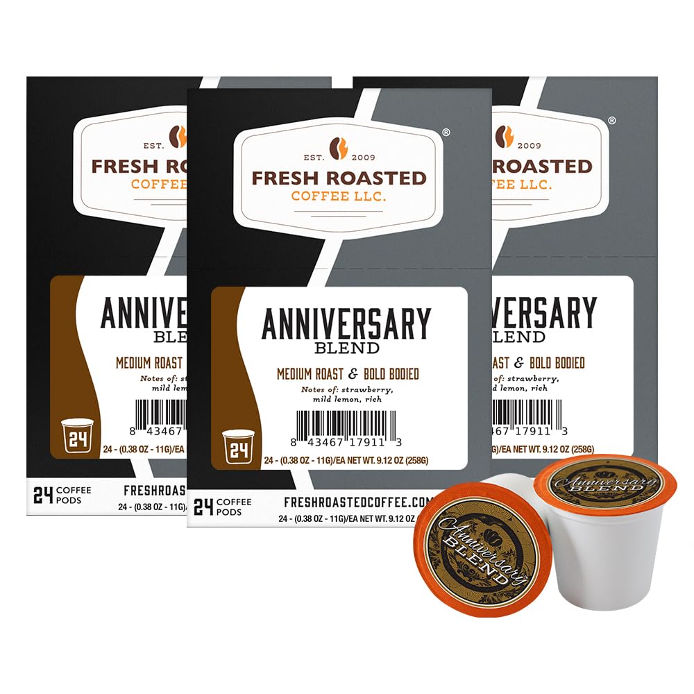 Fresh Roasted Coffee, Organic Colombian K-Cup Pods for Keurig Brewers, Medium Roast, USDA Organic, Kosher, 24 Count (Pack of 3)