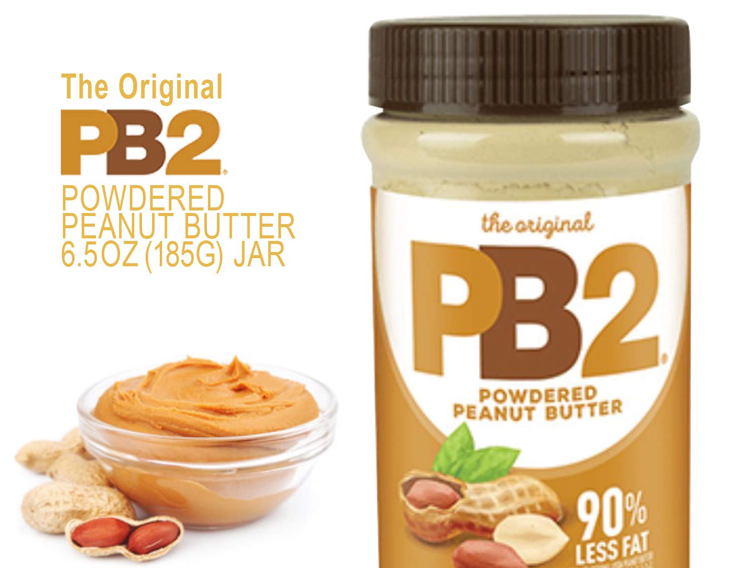 PB2 Powdered Peanut Butter Bundle - Original PB2 and Cocoa PB2 Peanut Butter Powder (Two 16oz Jars)