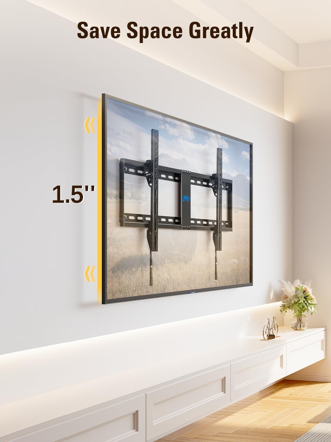 Mounting Dream Tilting TV Wall Mount for Most 37-90 Inch TVs up to 132lbs | Low Profile TV Mount Fits 16", 18", 24" Studs, Max VESA 600x400mm, Wall Mount TV Bracket with Quick Lock & Release, MD2268-LK