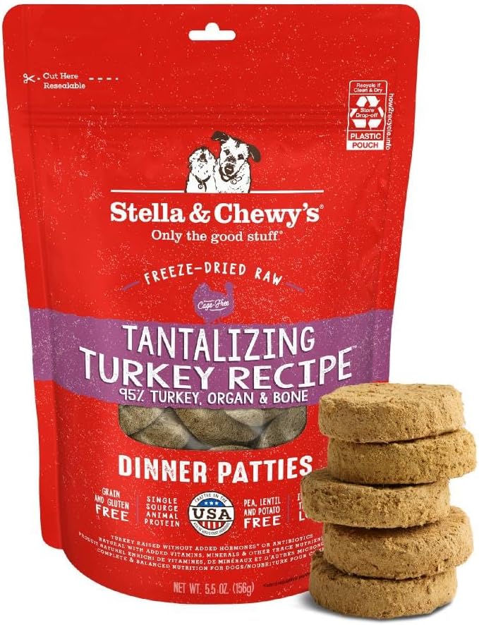 Stella & Chewy’s Freeze Dried Raw Dinner Patties – Grain Free Dog Food, Protein Rich Stella’s Super Beef Recipe – 5.5 oz