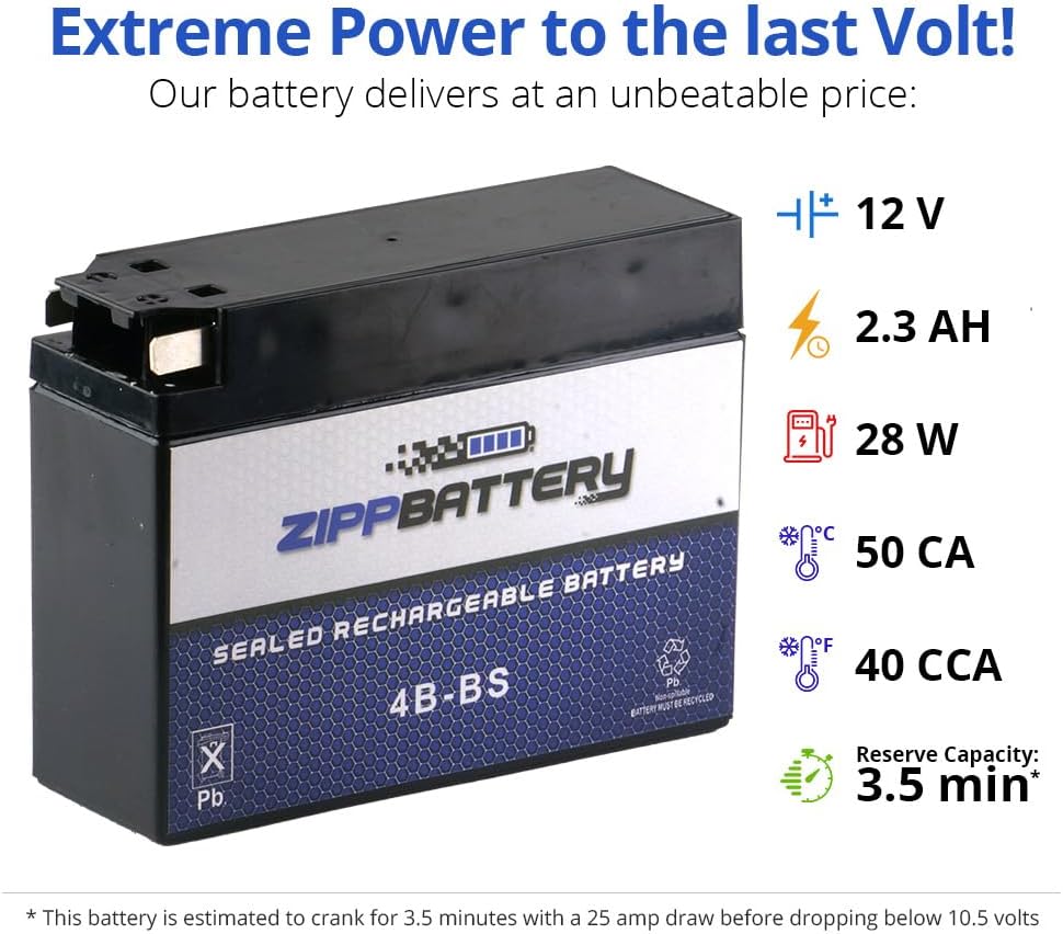 ZIPPBATTERY YTX30L-BS 12V 385 CCA AGM – Maintenance-Free 30Ah Battery for Harley, ATV, UTV, Jet Ski – T3 Nut & Bolt Terminal – Fits Harley Road King, Polaris Sportsman 850, Can-Am Outlander