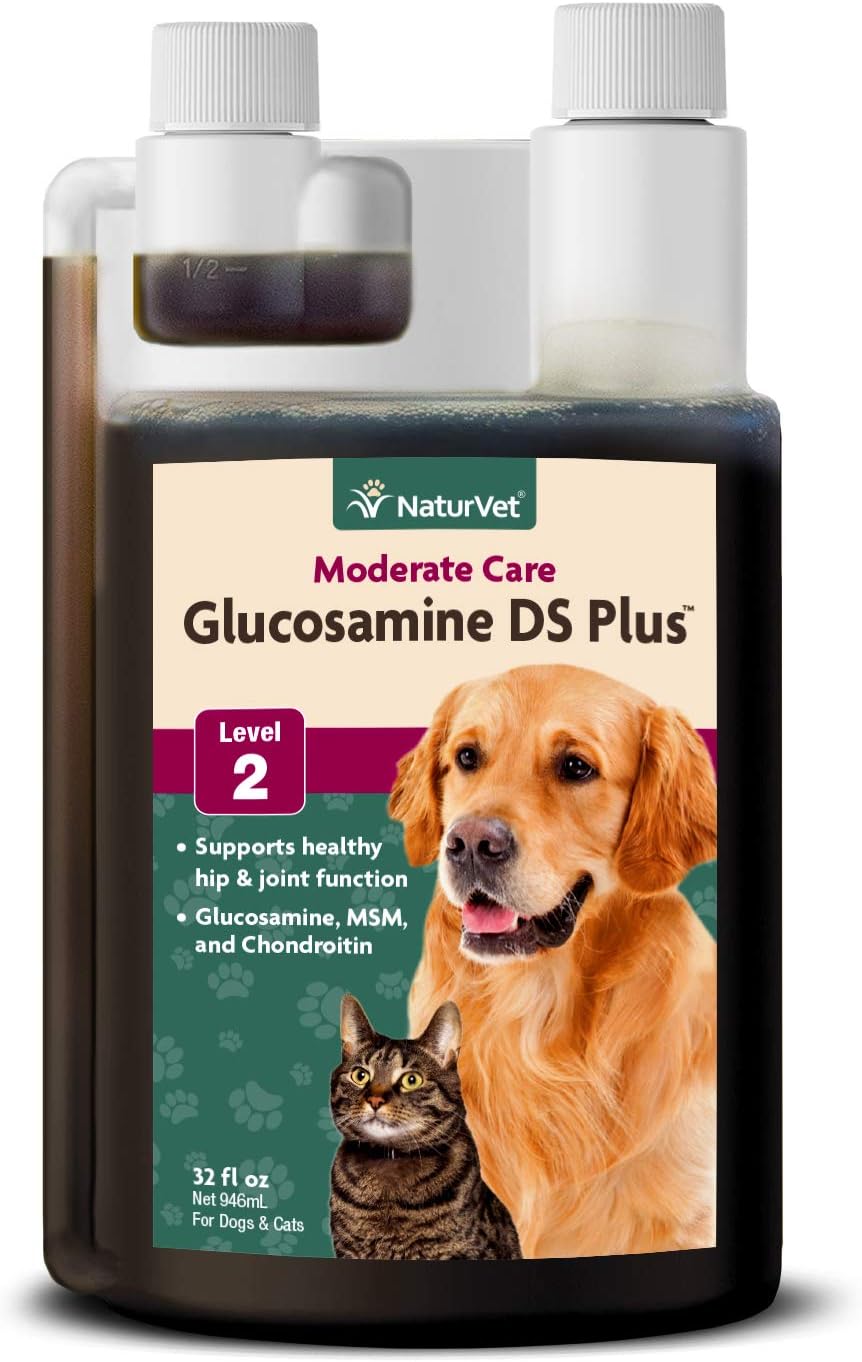 NaturVet – Glucosamine DS Plus - Level 2 Moderate Care – Supports Healthy Hip & Joint Function – Enhanced with Glucosamine, MSM & Chondroitin – for Dogs & Cats–70 Soft Chews