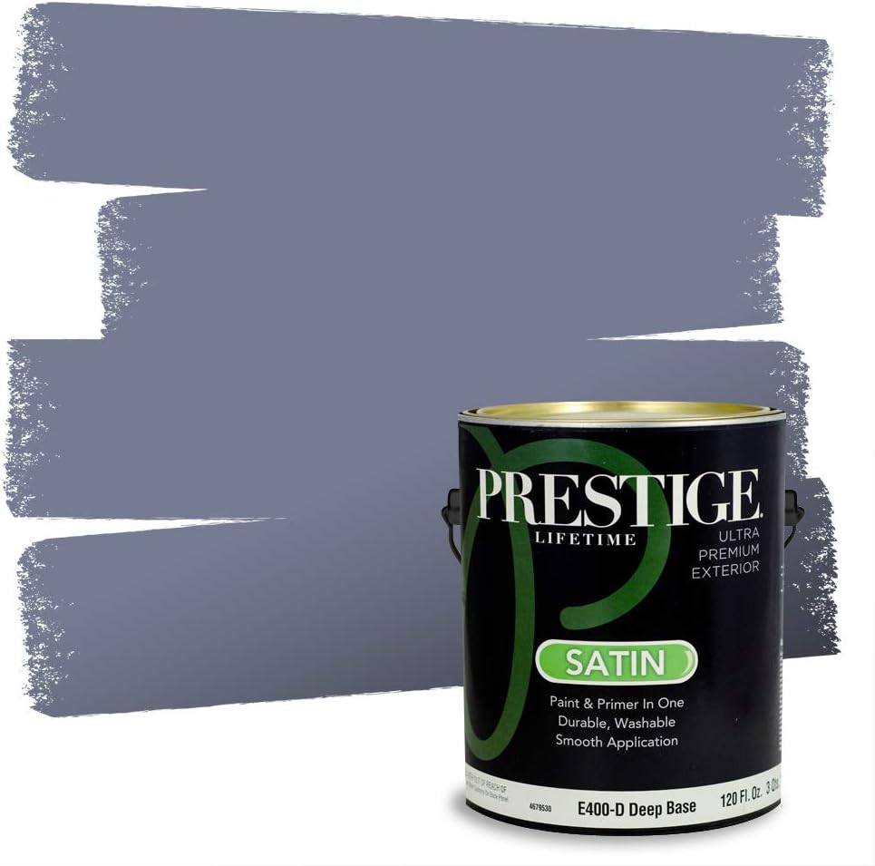 PRESTIGE Paints Exterior Paint and Primer In One, 1-Gallon, Satin, Comparable Match of Sherwin Williams* Blue Nile*