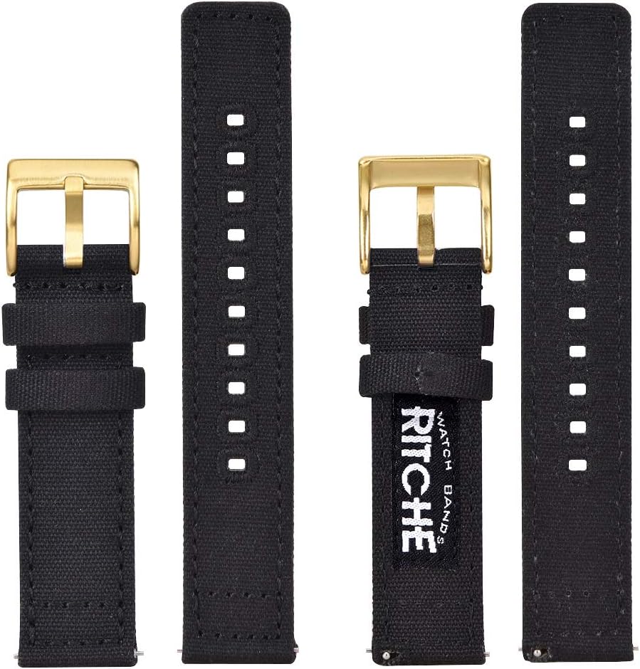 Ritche Christmas Gift Canvas Vintage Quick Release Watch Band 18mm 20mm 22mm 24mm Replacement Watch Straps for Men Women, White Elephant Gifts, Stocking Stuffers for Men, Father's Day gifts