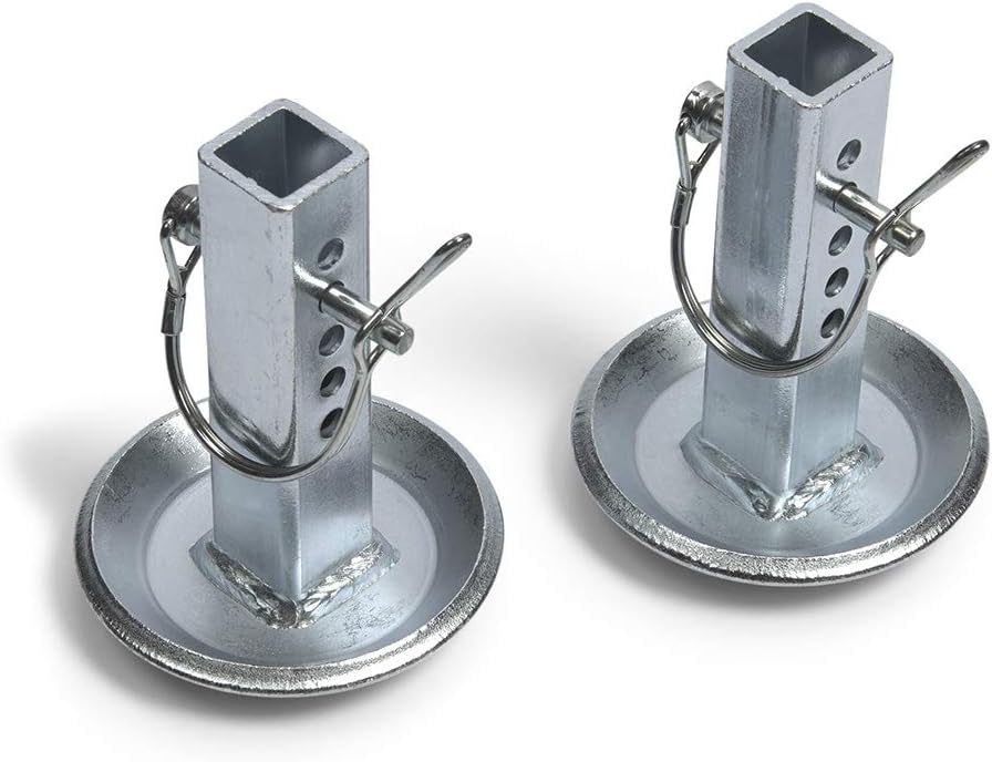 WARN 80475 Snow Plow Blade Protector: Skid Shoe with Square Shaft and Adjustable Pin Placement Lock, 1 Pair