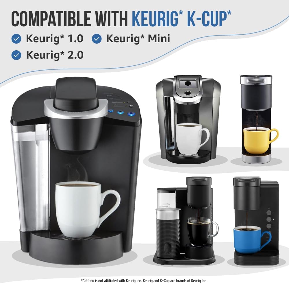 Caffenu Keurig Compatible Descaling Solution and Cleaning Pods Kit, 4 Uses | Descaler & Cleaner for Keurig