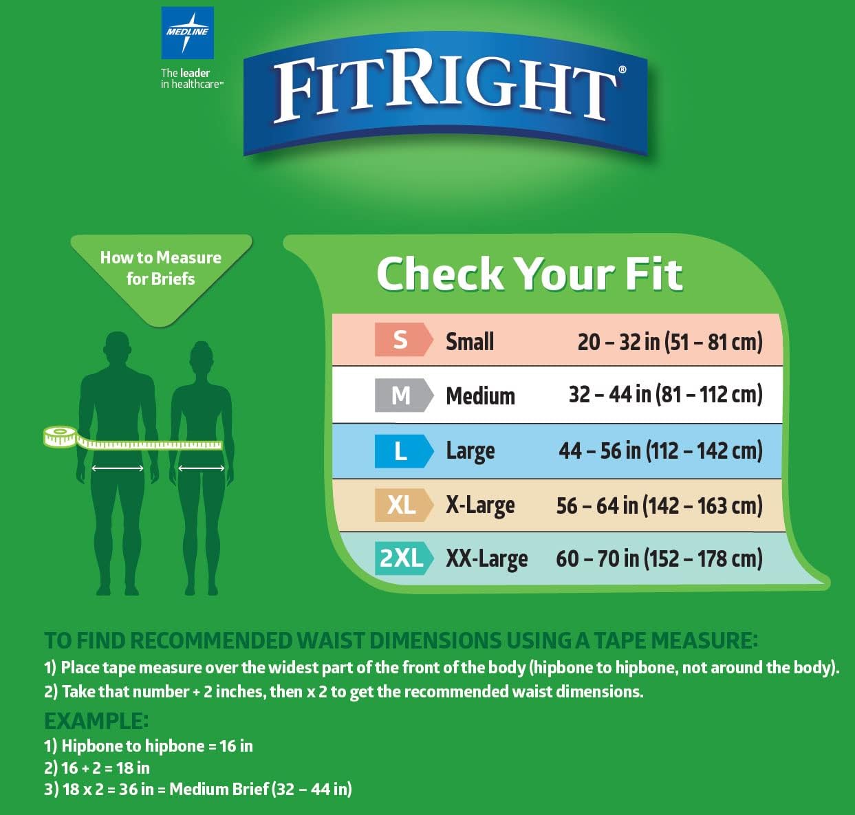 FitRight Adult Diapers, Extra Heavy Absorbency, XL (Waist Size 56in-64in), 80 Count, OptiFit Incontinence Briefs for Men and Women, Disposable, Moisture Wicking, Leak Protection,