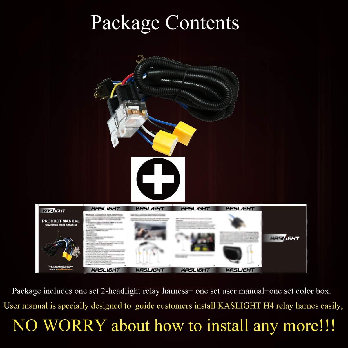 H6054 LED Headlight H4 Relay Harness for Jeep Toyota Subaru 9003 | Upgrade sealed beam headlights with fused wiring. Fits H6054 H6024 9003 5x7 7x6