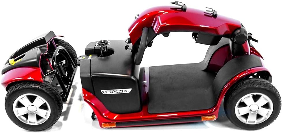 Victory 10.2 Red Pride Mobility 4-Wheel Electric Scooter S7102 + Front Basket Bag